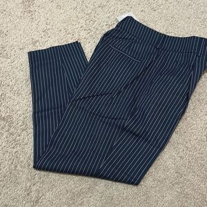 Everlane Women's 0 Navy White Stripe Trouser Dress Pant Professional Classic NWT